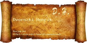 Dvorszki Henrik névjegykártya